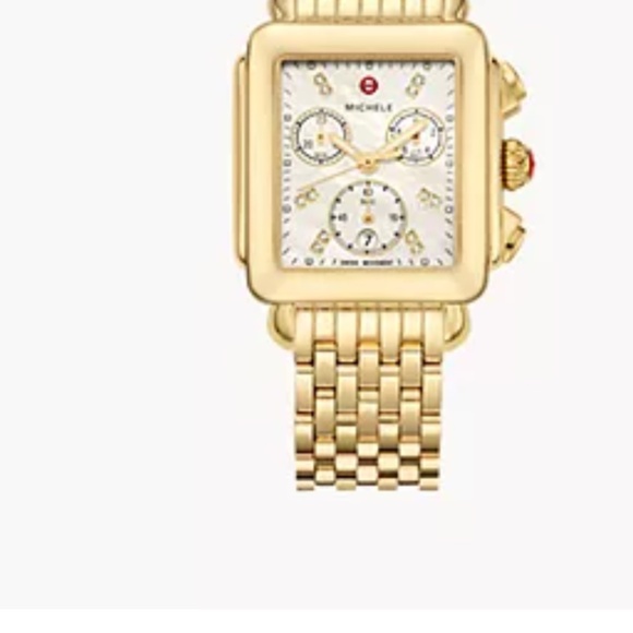 Gold Plated Michele Deco Watch - Picture 4 of 4